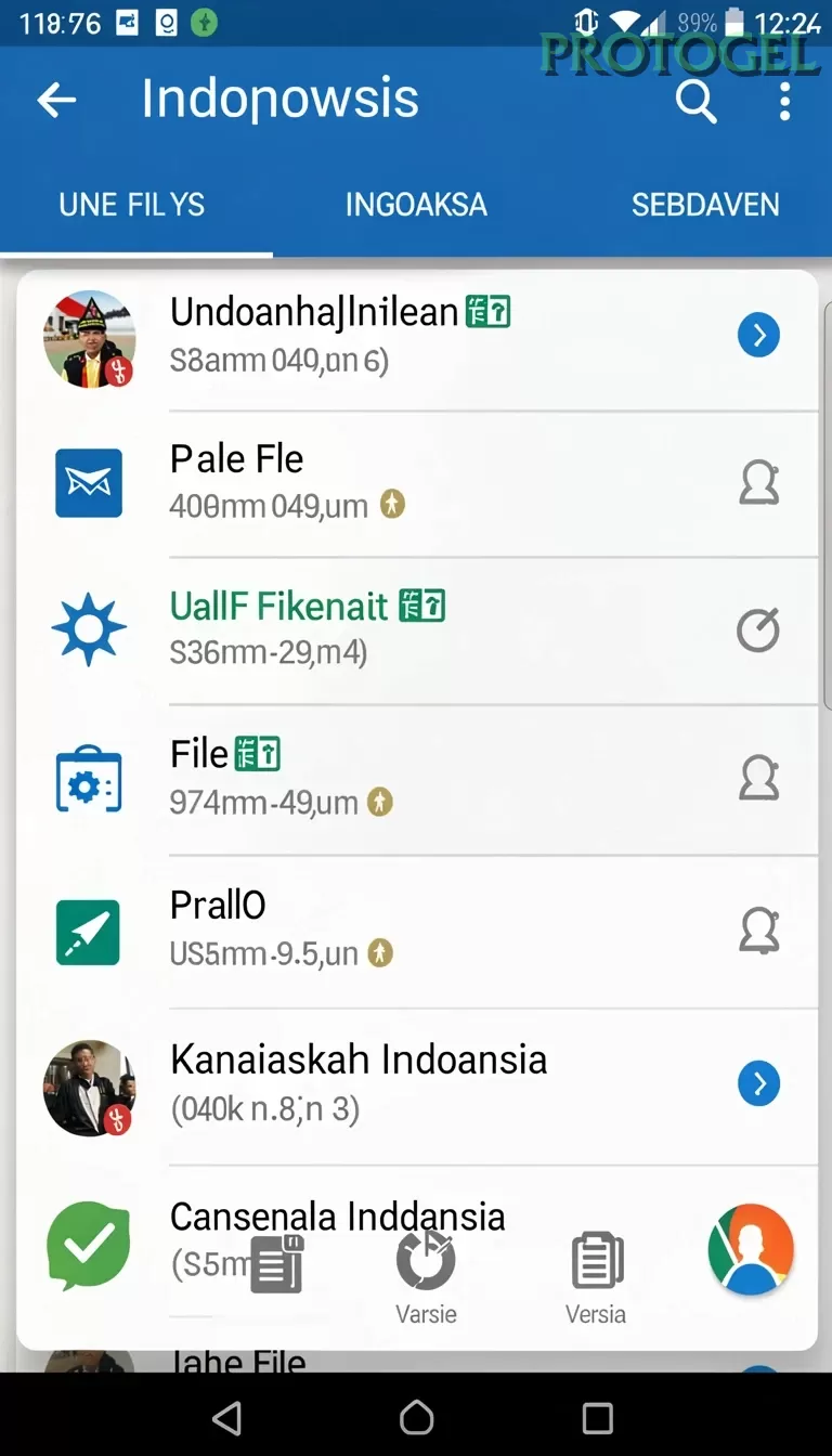 Cuplikan layar API88 — menu navigasi